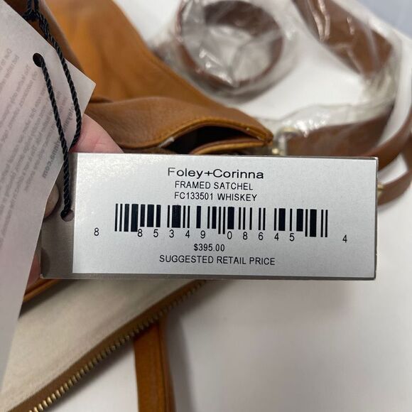 Foley + Corinna Women's Double Handle Two Compartment Whiskey Leather Satchel NW - Picture 6 of 6